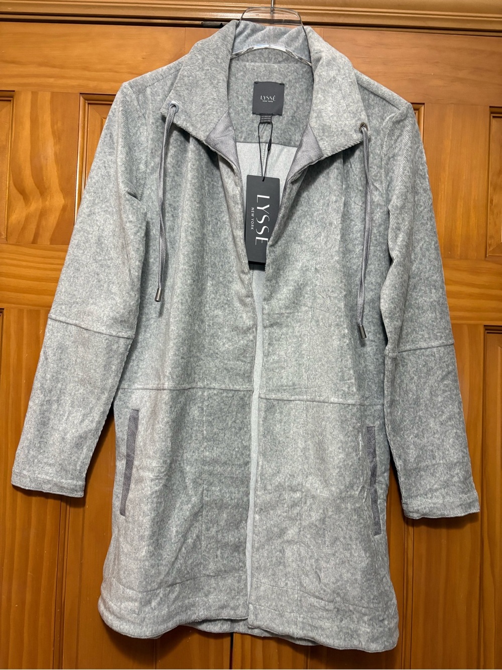 Lysse Heather Gray Long Zip Front Coat XXS/XS NWT
